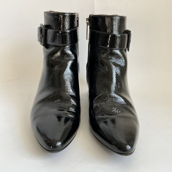 Aquatalia Boots Women Size 6.5M Black Point-toe Patent Leather Ankle Bootie - Picture 4 of 11